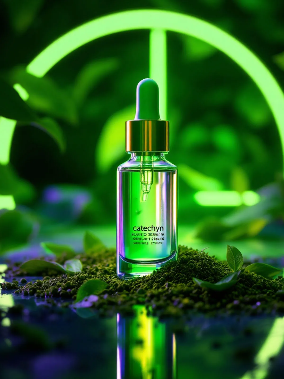 Green Tea Leaves and Serum