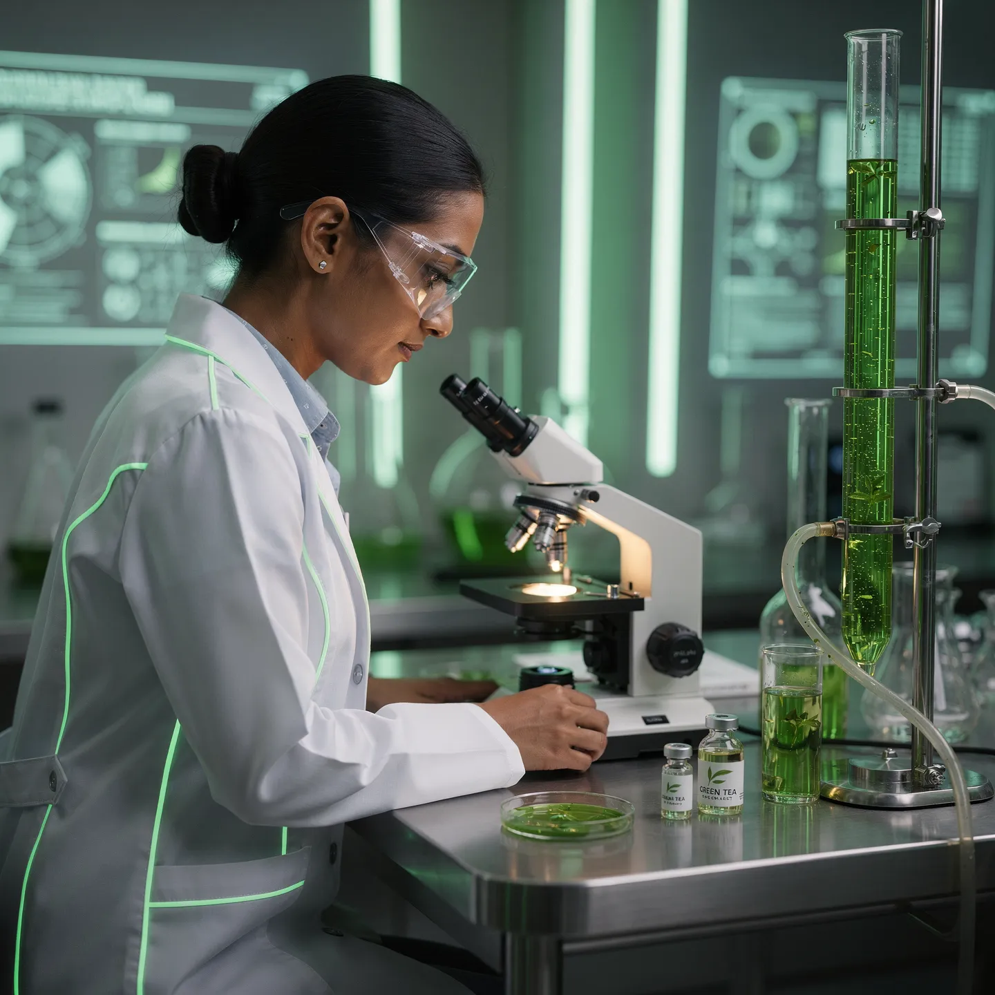 Scientist with Microscope